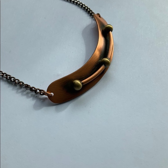 VTG Mid Century Modern Copper Bar Choker Necklace - Picture 6 of 6